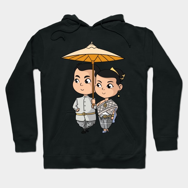 Chibi Khmer Cambodian Couple Hoodie by KhmeRootz